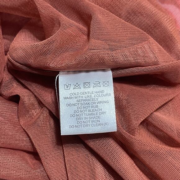 Meshki Aphrodite Strapless Mesh Midi Dress Size L Red Rose Print Sheer Party NWT - Picture 14 of 15